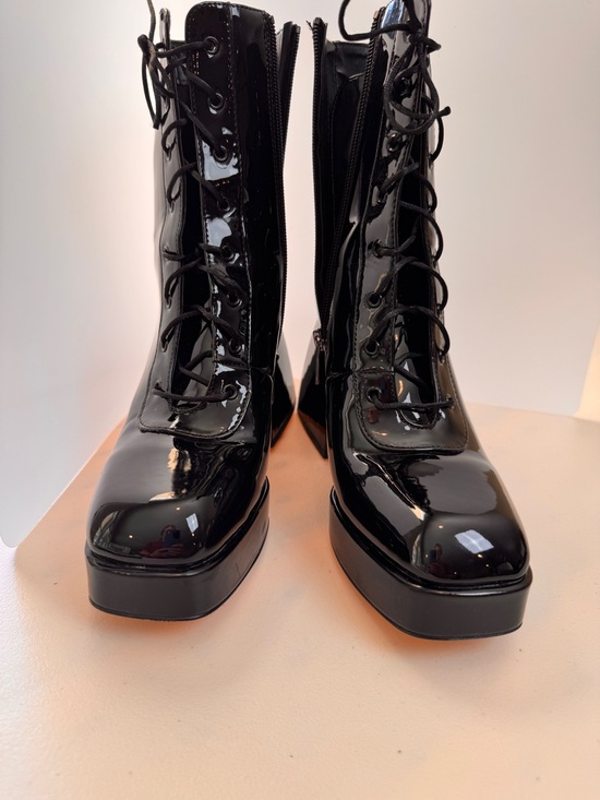 Sam Edelman Shoes - Circa by Sam Edelman Black Patent Platform Boots Size 8 5” Heel